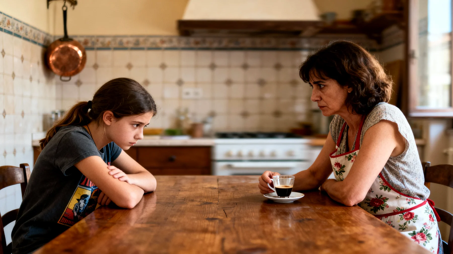 Una mamma fatica a comunicare con la figlia adolescente a causa di visioni del mondo molto diverse: la madre ha valori tradizionali mentre la figlia abbraccia nuove idee su identità, carriera e relazioni, creando incomprensioni e distanza emotiva"